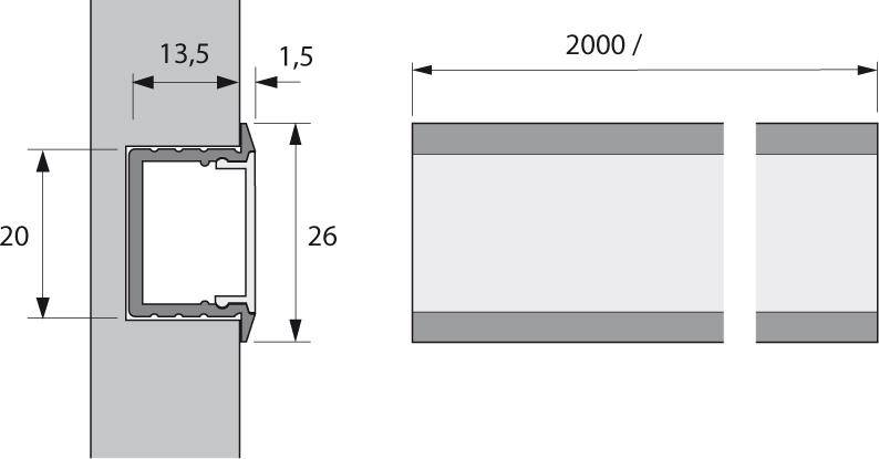 LED ChannelLine B Kappe Set aus 2 Stück