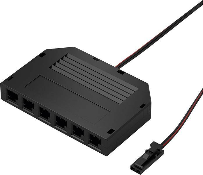 6-fach Verteiler M1 12VDCL2000mm, schwarz