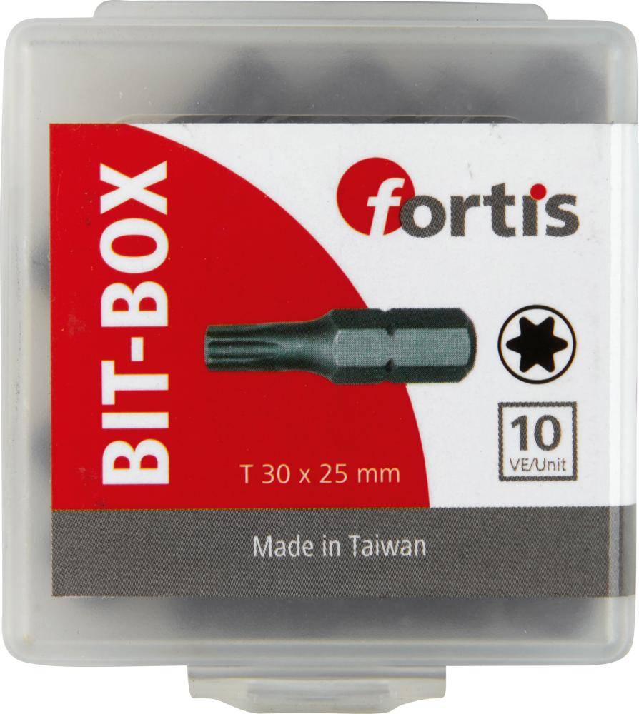 Bit zähhart 1/4" DIN3126 C6,3 T30x25mm 10er Pack FORTIS