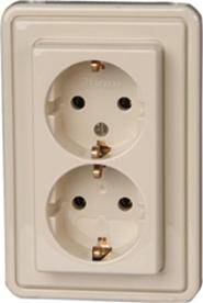 Schuko-Steckdose 2-fach UP, weiß, lose