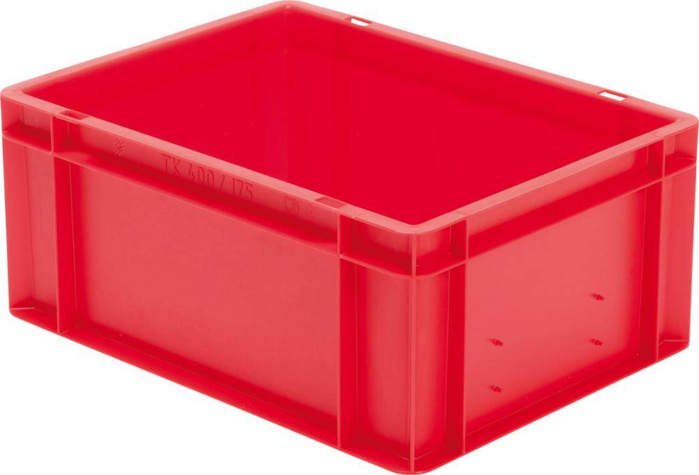 Transport-Stapelkasten B400xT300xH175 mm rot, geschlossen ohne Griffloch