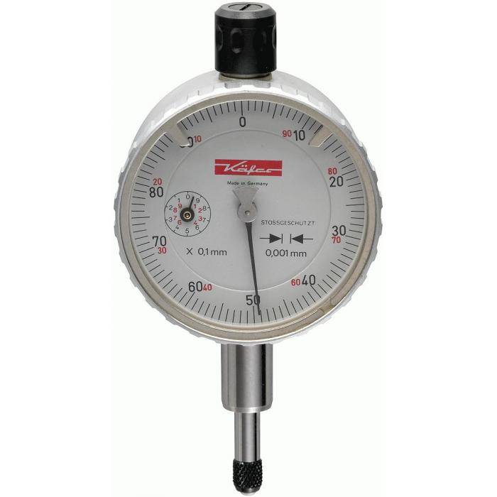 Feinmessuhr mit Feinzeigermesswerk - Messbereich 1 mm - Ø 40-58 mm - Käfer
