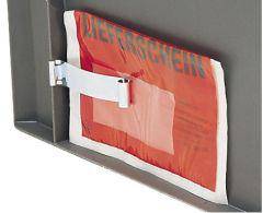 Etikettenklammer für Transport-Stapelkasten