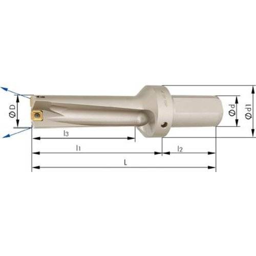 IHTec Vollbohrer für Wendeschneidplatte mit Innenkühlung 24 mm 3xD