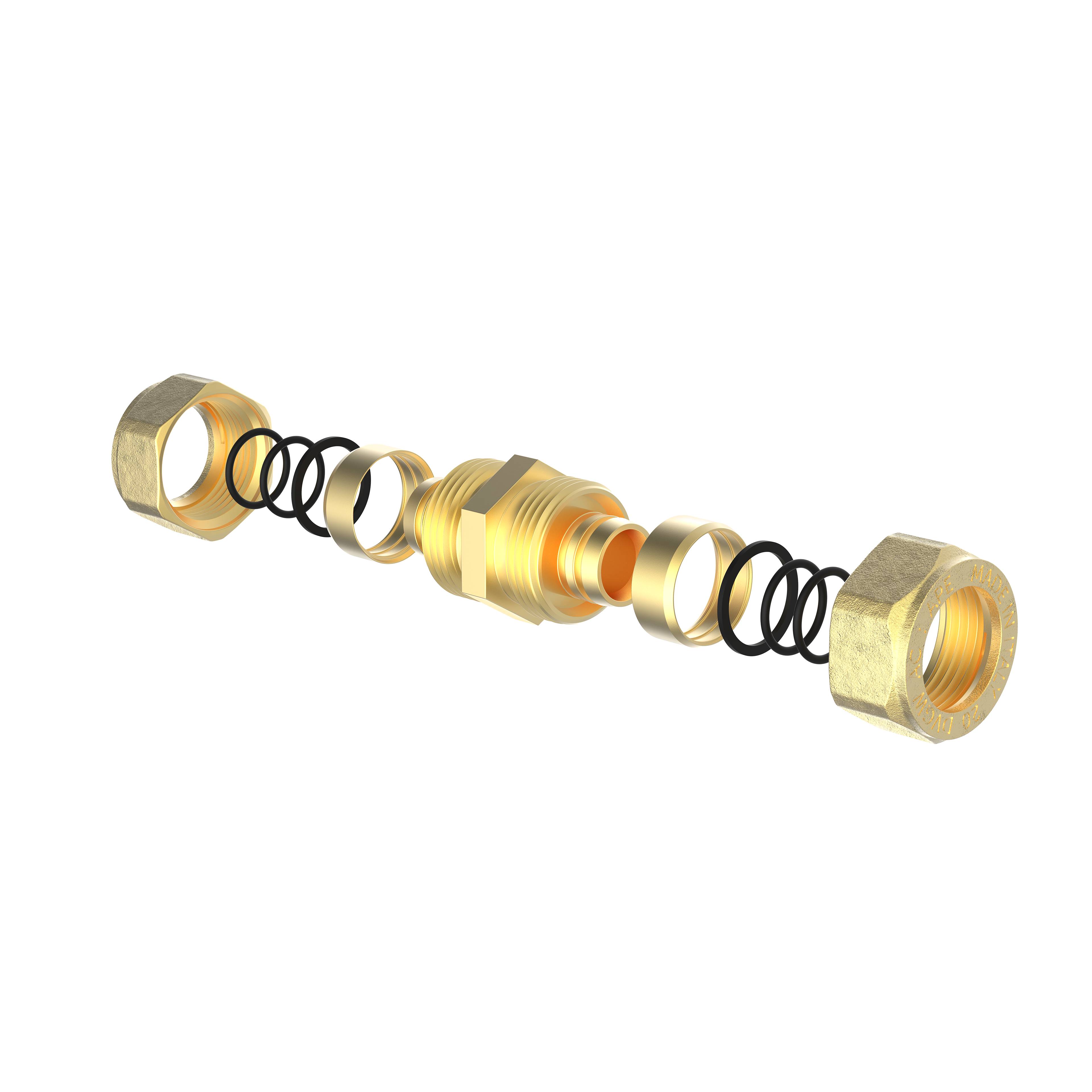 MS Verbindungsstück, blank, 20 mm, Klemmfitting für MSVR