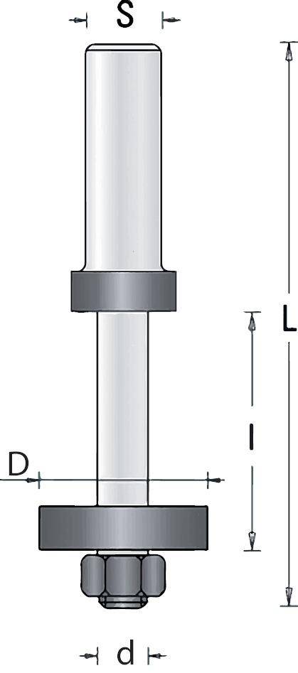 Aufnahmedorn einteilig mit Anlauflager D16 d8 S8 - Artikel: 4030289142098