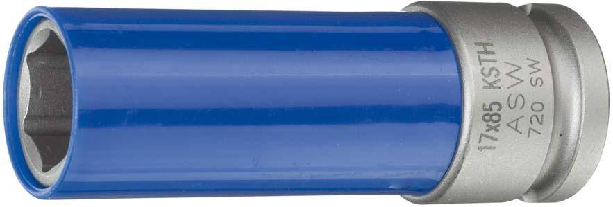 Kraft- Steckschlüsseleinsatz mitKunststoff-Hülse 1/2" 17x85mm ASW