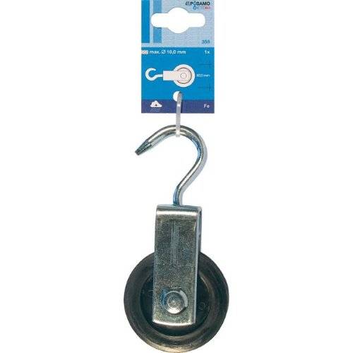 Bügelrolle m. Haken () galZn f. Seil-Ø b.10,0mm