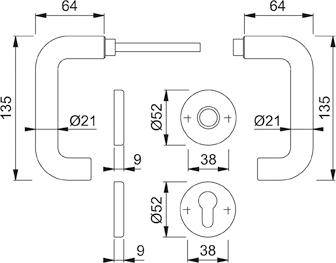Garnitur RosetteK138L/15/15SGRT F9016 8 OB 40-44