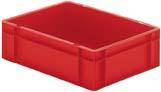 Transport-Stapelkasten B400xT300xH120 mm rot, geschlossen ohne Griffloch