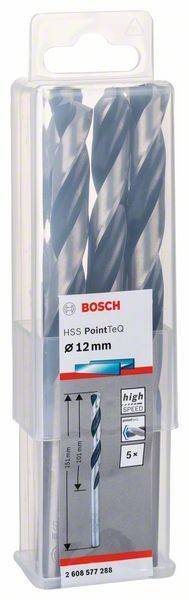Verpackung des Bosch HSS PointTeQ Bohrers, Durchmesser 12mm.