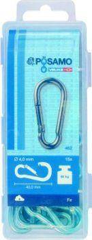 Feuerwehr-Karabinerh.(SB)galZn 40x4mm a 15Stk Box