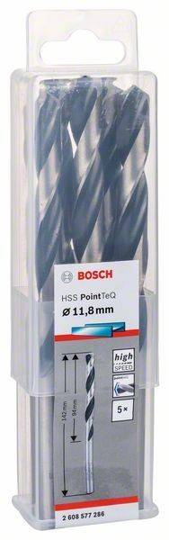 Bosch HSS PointTeQ Bohrer-Set in Kunststoffverpackung, mit Durchmesser von 11,8 mm gekennzeichnet.