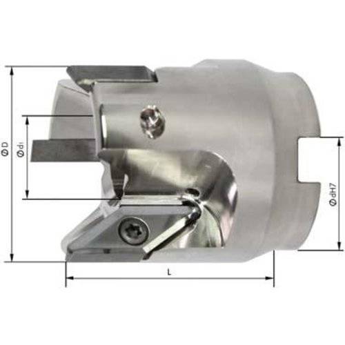 IHTec Aufsteckfräser 90 ° für Alu D63 mm Z 3 für VCGT mit Innenkühlung