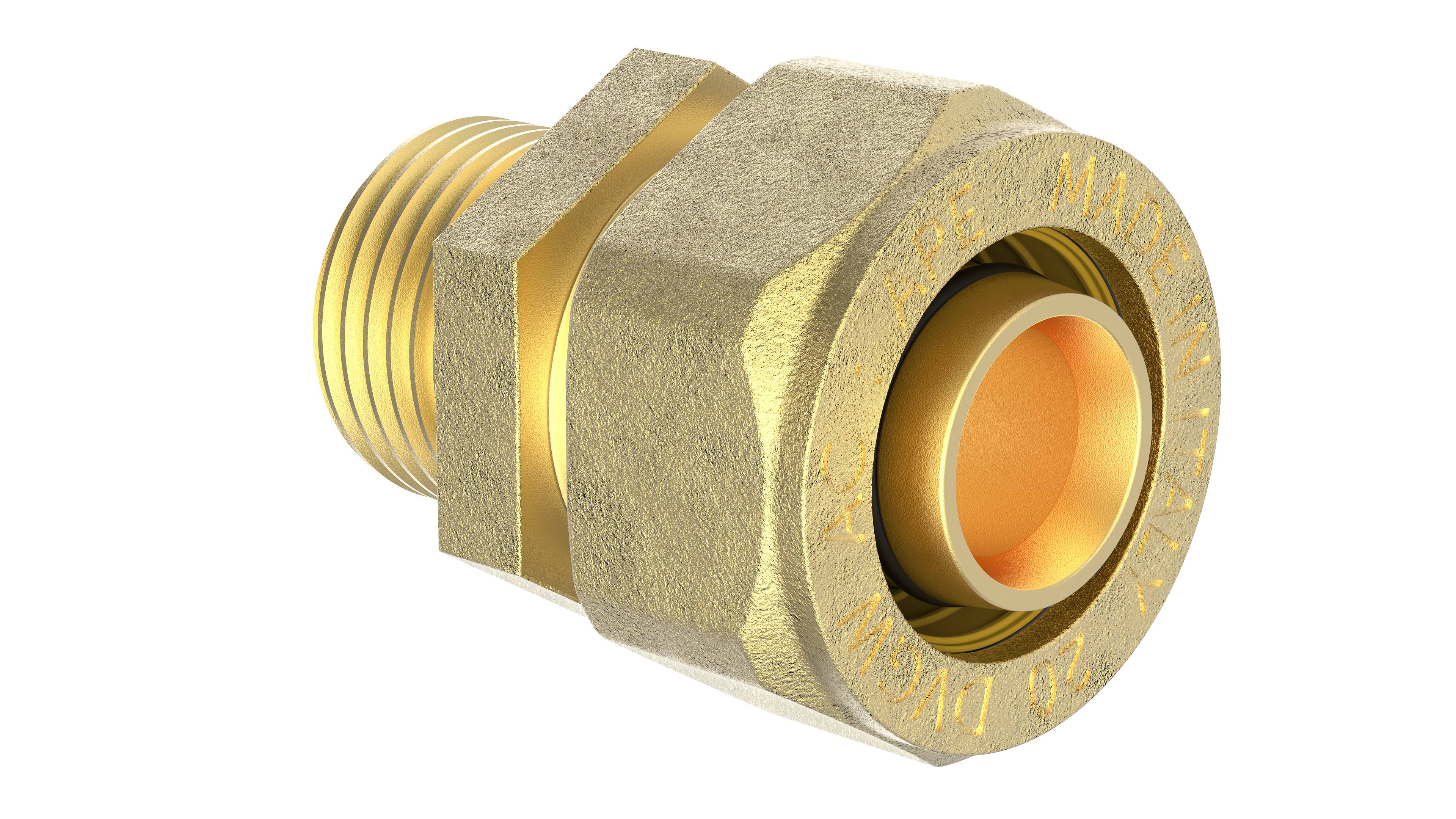 MS Übergangsstück, blank, 20 mm x 3/4"AG, Klemmfitting für MSVR