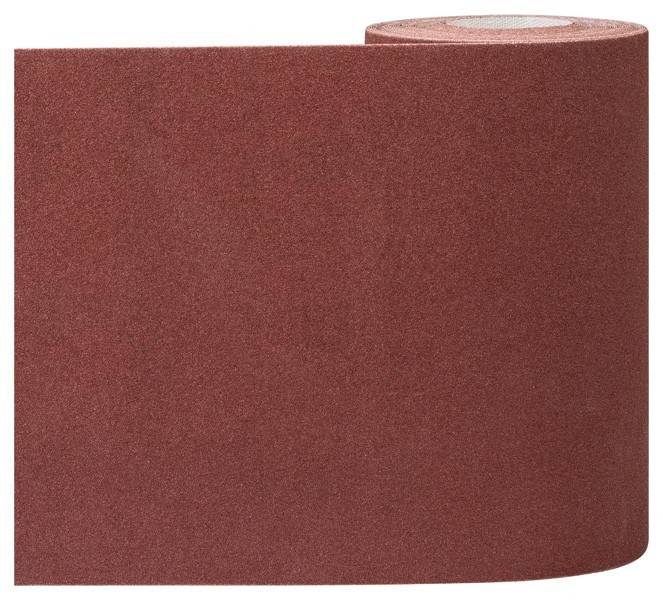 Eine Rolle braunes Schleifpapier mit rauer Textur, das üblicherweise zum Glätten von Oberflächen bei Holzarbeiten oder anderen DIY-Projekten verwendet wird.