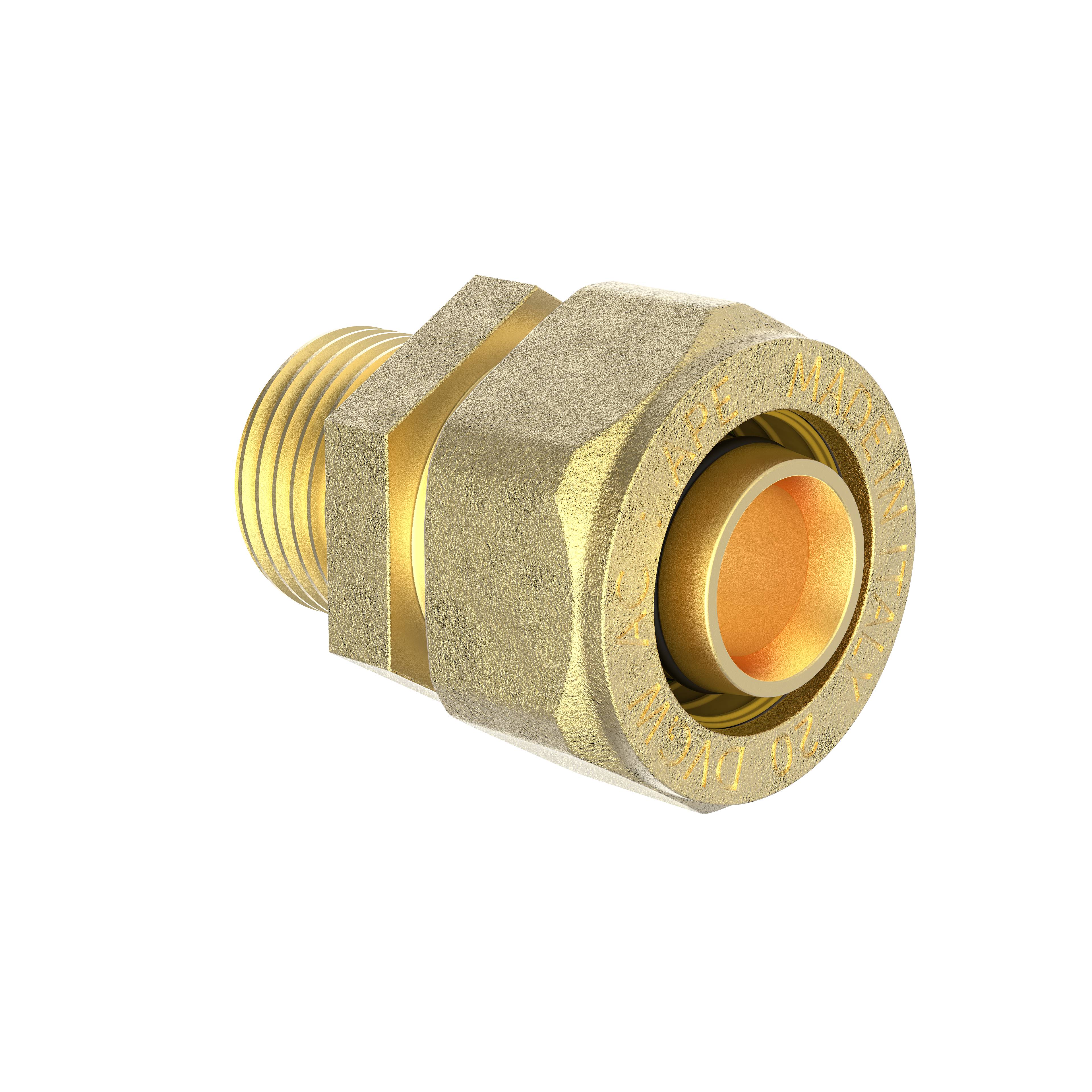 MS Übergangsstück, blank, 16 mm x 3/4"AG, Klemmfitting für MSVR