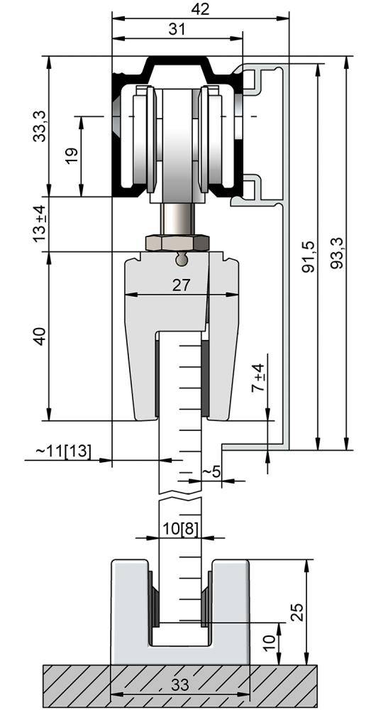 Blende z. Klipsen für Glastüren, 1700, EV1