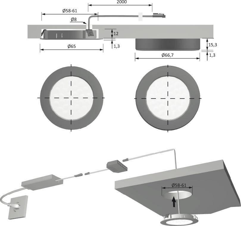 EcoPower Flood Alu Op. nw12VDC, 1.7W