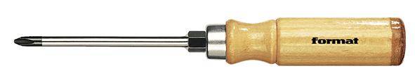 Schraubendreher mit Holzheft PZ1x80mm FORMAT