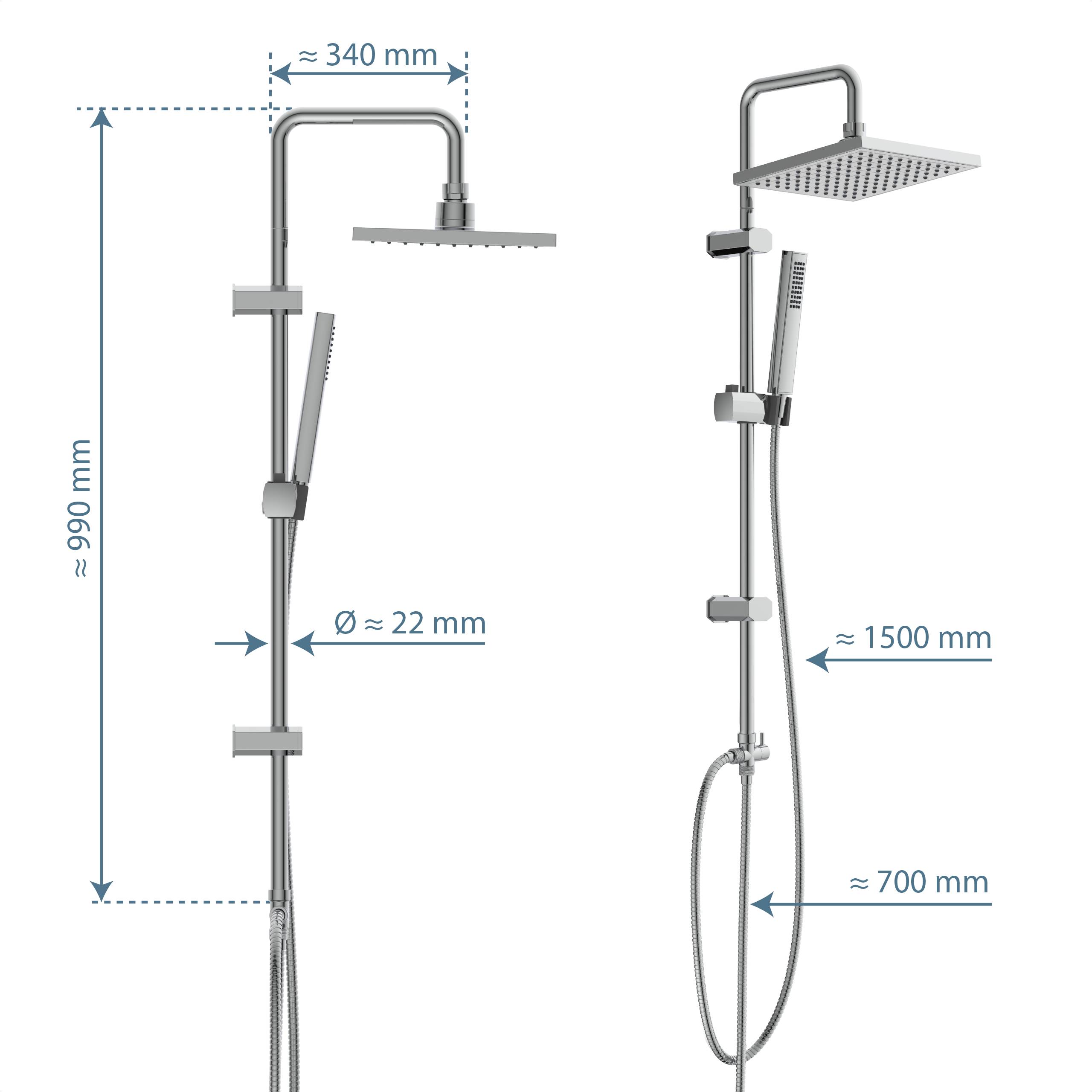 TOKYO Überkopfbrause-Set, Chrom