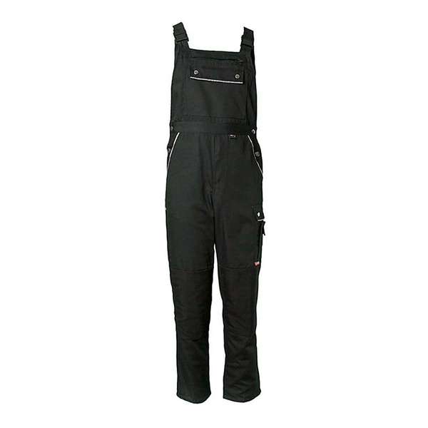 Arbeitslatzhose - Gr. 58 - schwarz - Norm EN 26330 - 65% PES - 35% CO - ca. 320 g/m² - atmungsaktiv - schmutz- und wasserabweisend - "Canvas 320" Arbeitslatzhose - Gr. 58 - schwarz - Norm EN 26330 - 65% PES - 35% CO - ca. 320 g/m² - atmungsaktiv - schmutz- und wasserabweisend - "Canvas 320"