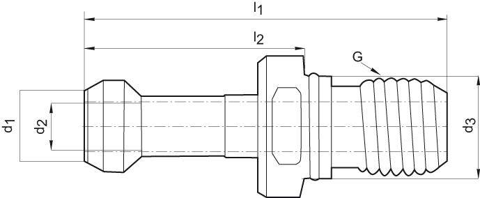 Anzugsbolzen JISB6339 BT40 60Grad Innenkühlung FORMAT