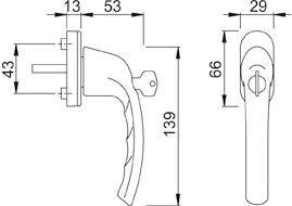 Fenstergriff abschl.0710S/U26,F8707 NA8504,32
