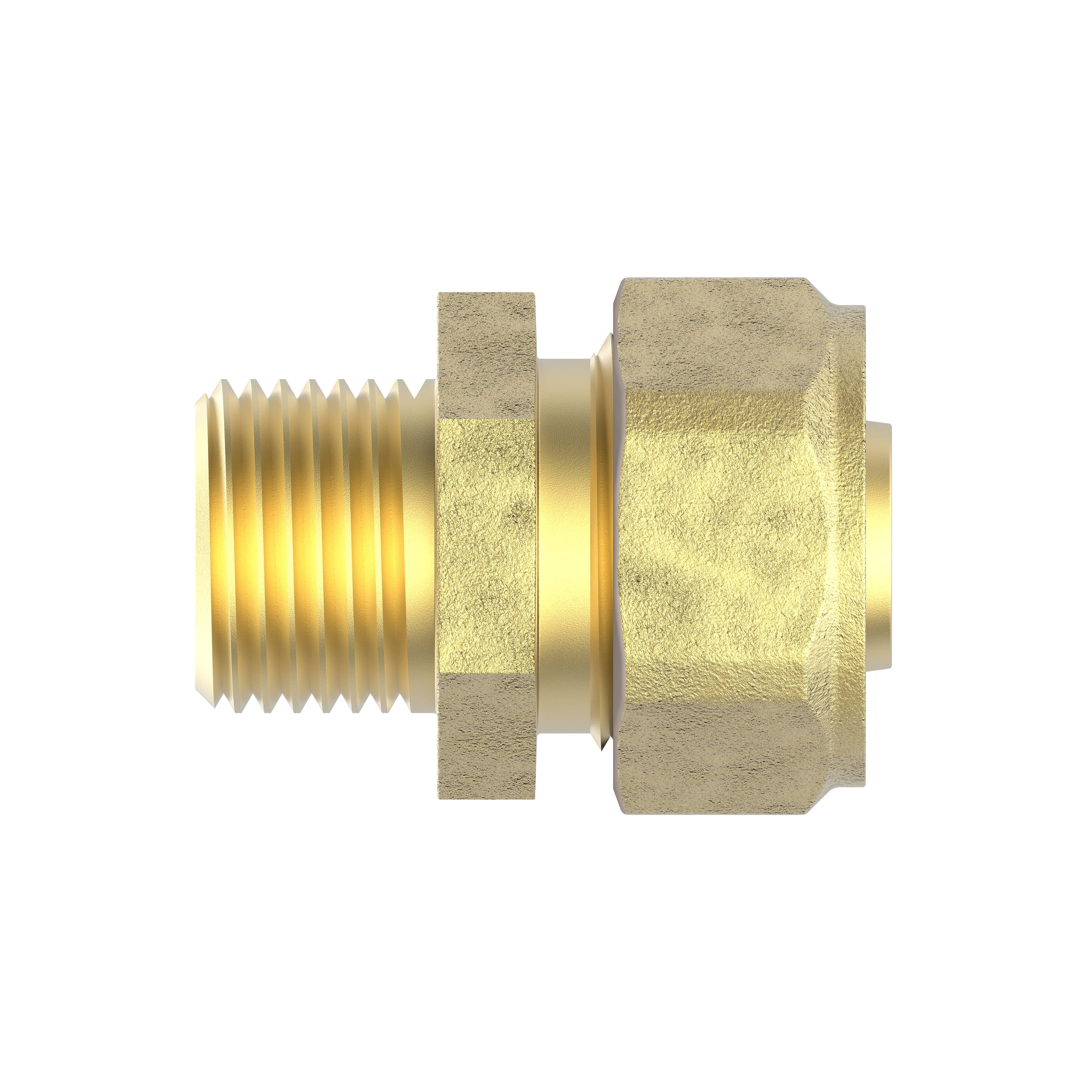 MS Übergangsstück, blank, 20 mm x 3/4"AG, Klemmfitting für MSVR