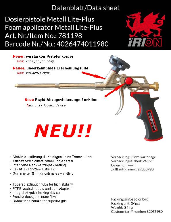 1K-Montagepistole Metall Lite-Plus Metall,Ku.f.IRION