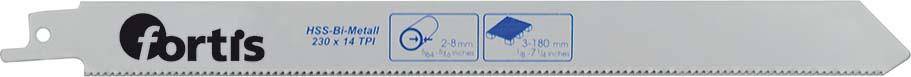 Säbelsägeblatt BiM Länge 230/210mm (5x) Zahnteilung 1,8mm 19x0,9mm f. Metall FORTIS
