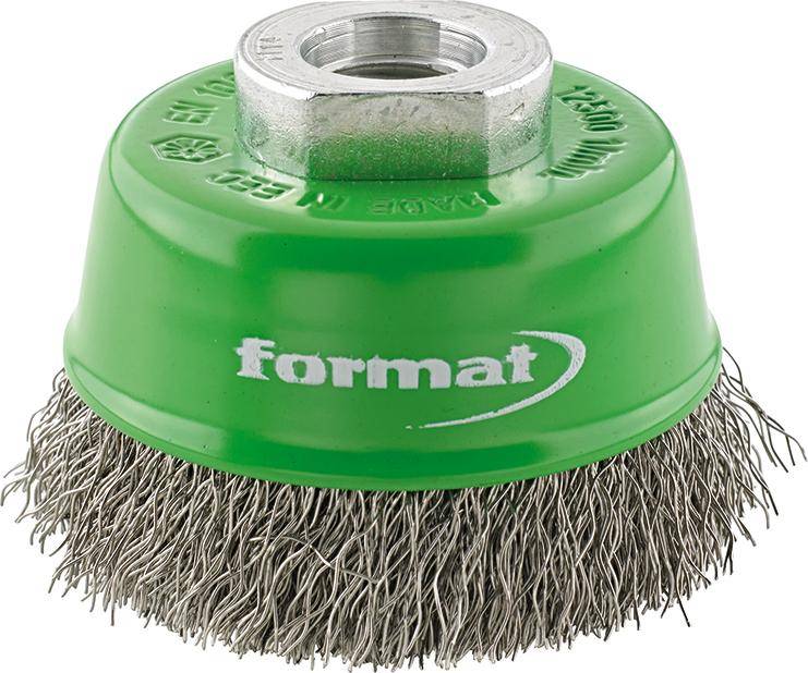 Topfbürste rostfrei M14 gewellt 80x mm FORMAT