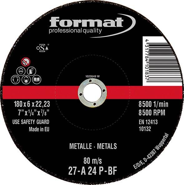 Schruppscheibe gekröpft Stahl/Guss 230x8mm FORMAT