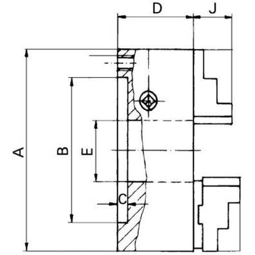 Format Dreibacken-Drehfutter Guss 200/55mm DIN 6350