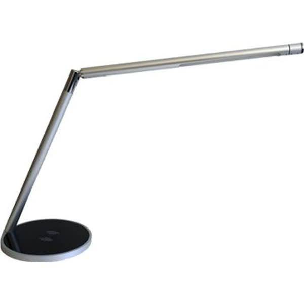 LED-Büroleuchte mit kabelloser QI-Ladestation Smart CLED-0117 metallgrau
