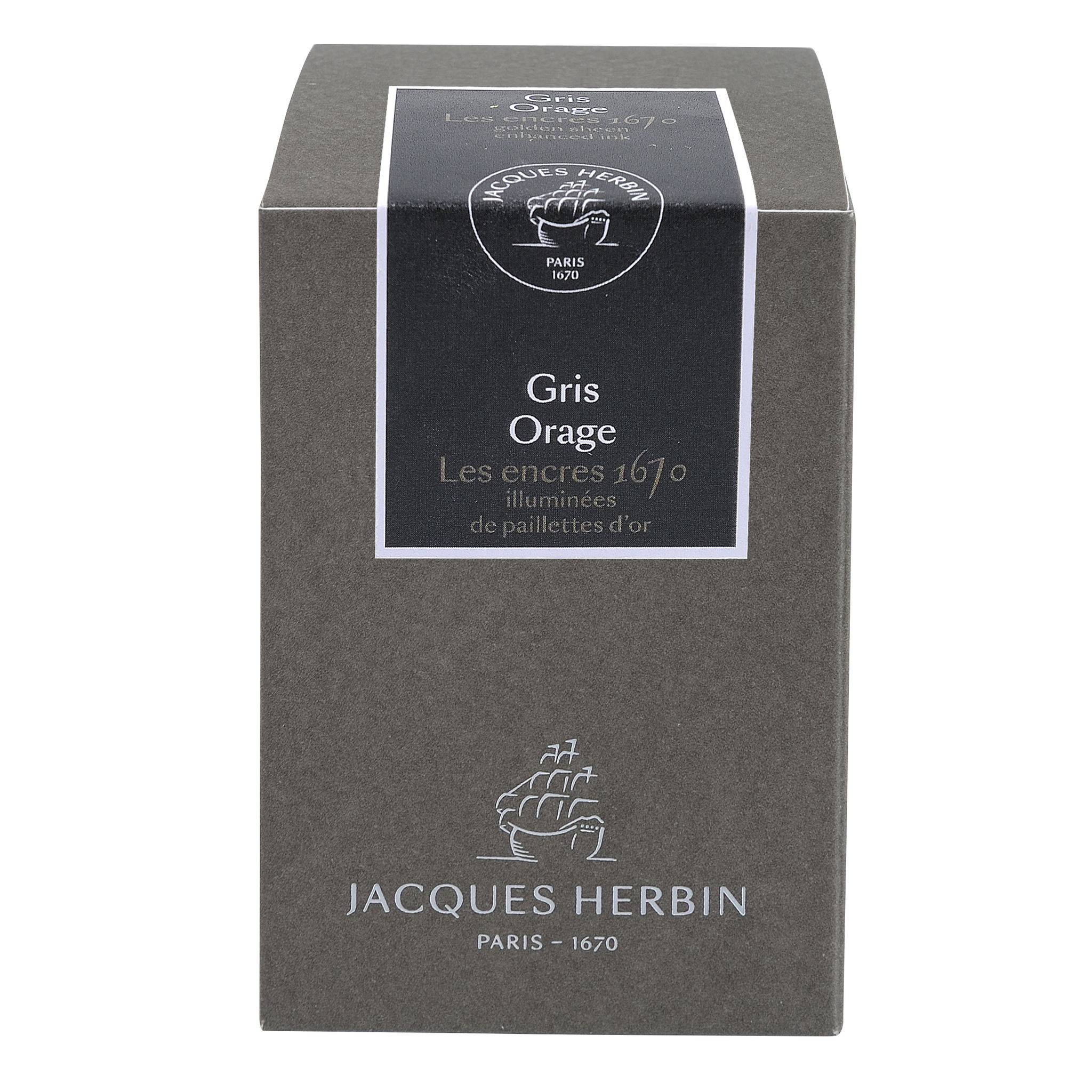 Jacques Herbin Tinte 1670 Gris Orage, Flakon 50ml - Gris orage 15009JT