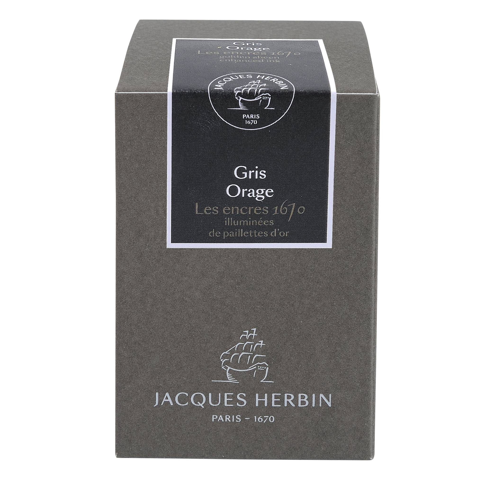 Jacques Herbin Tinte 1670 Gris Orage, Flakon 50ml - Gris orage 15009JT