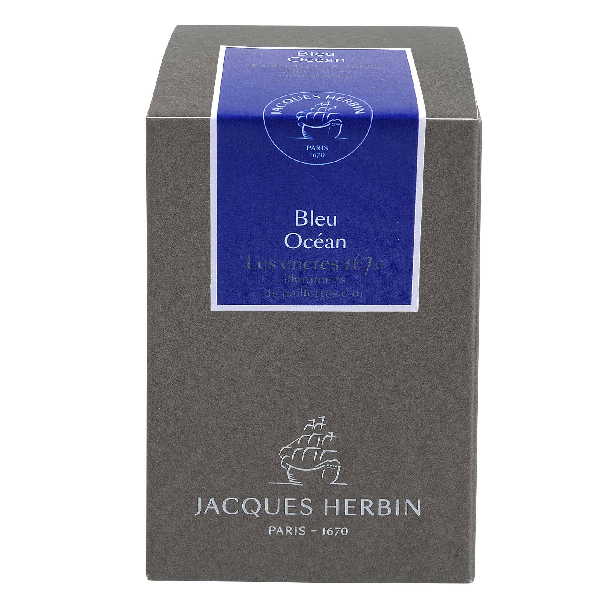 Jacques Herbin Tinte 1670 Bleu Océan, Flakon 50ml - Bleu Océan 15018JT