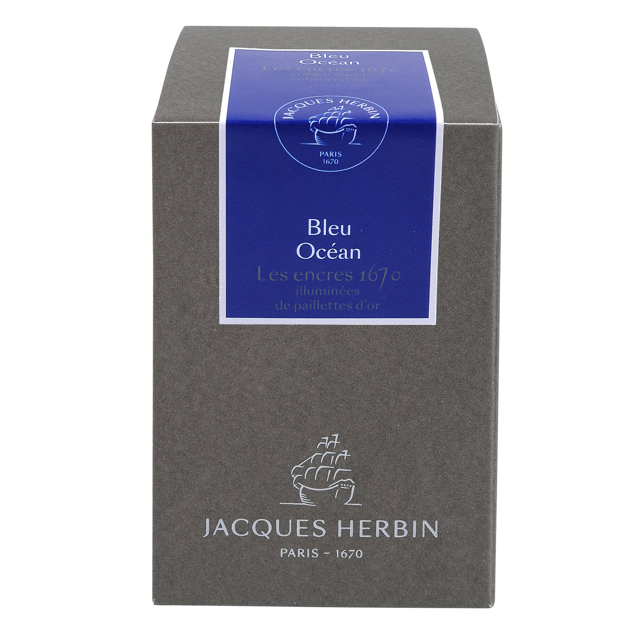 Jacques Herbin Tinte 1670 Bleu Océan, Flakon 50ml - Bleu Océan 15018JT
