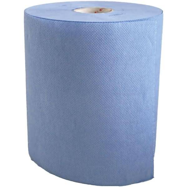 Papierhandtuchrolle Innenabwicklung Zellstoff 2-lagig DM 20cm blau VE=6 Rollen