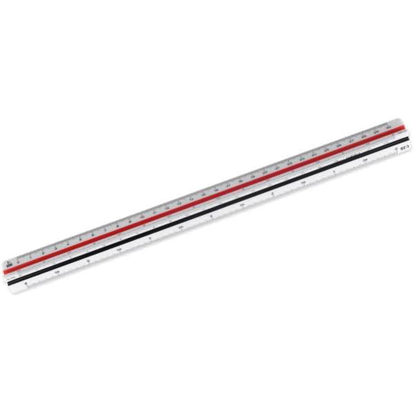 Dreikantmaßstab 30cm zweifarbige verkürzte Hohlkehle Berufsschule