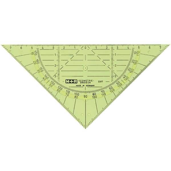 Geometrie-Dreieck 17cm transparent farbig sortiert