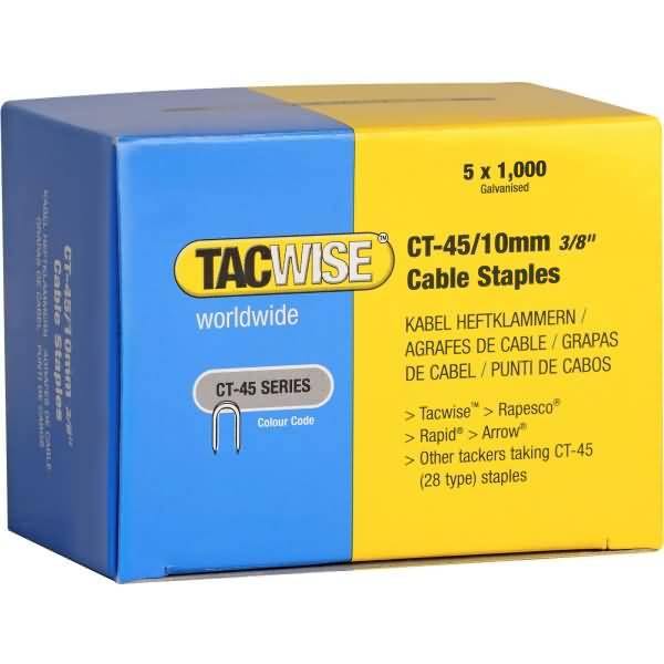 Kabelklammern CT-45/10mm mit gegensätzlichen Spitzen verzinkt VE=5x 1000 Stück