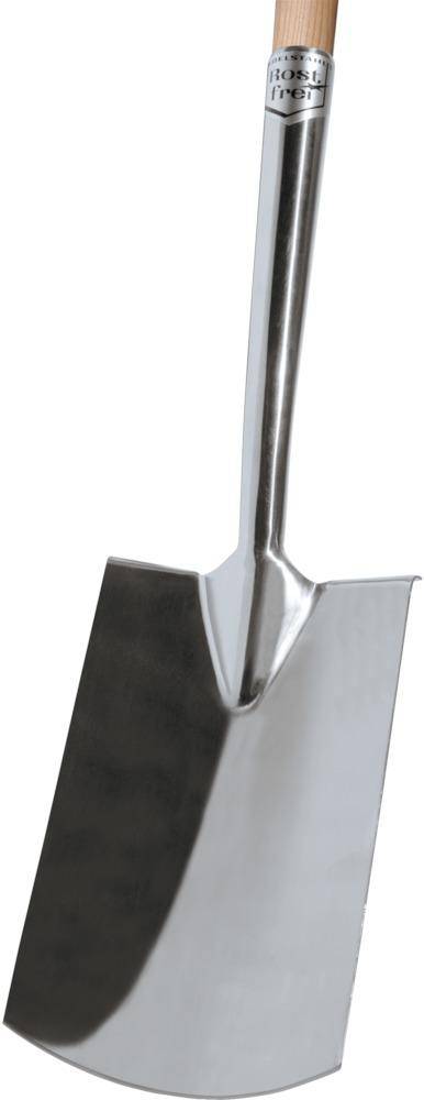 Gärtnerspaten Edelstahl Gr. 2 T-Stiel Trittschutz