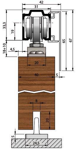 HELM Blende z.Aufklipsen EV1 eloxiert, 1700 mm