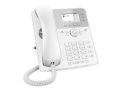 Schnurloses Büro-Festnetztelefon im Stil eines tragbaren Telefons mit Hörer, Tastatur, Display und Spiralkabel auf einem Ständer.
