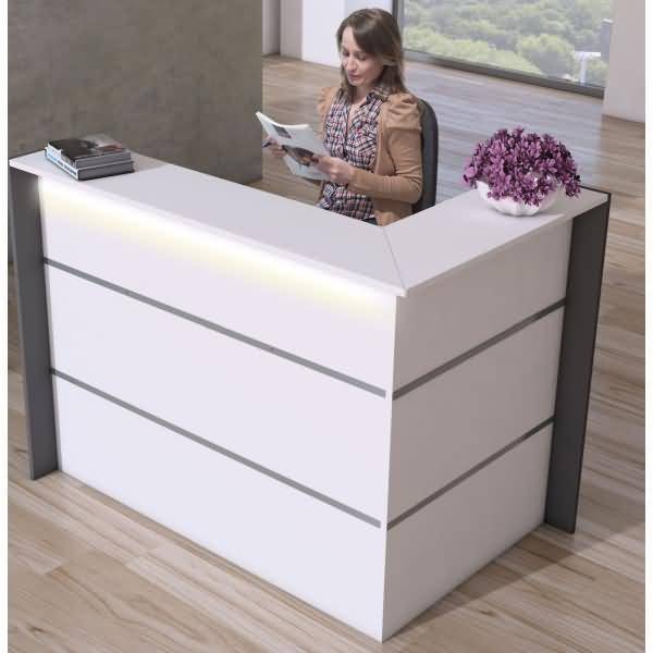 Ecktheke Bari Metall/Holz weiß