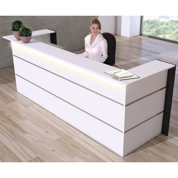 U-Theke Bari Metall/Holz weiß