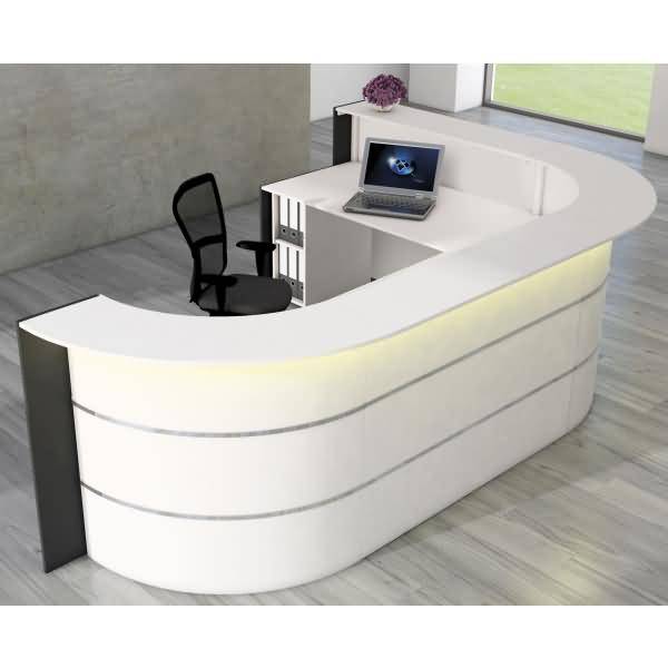 L-Theke Bari Metall/Holz weiß