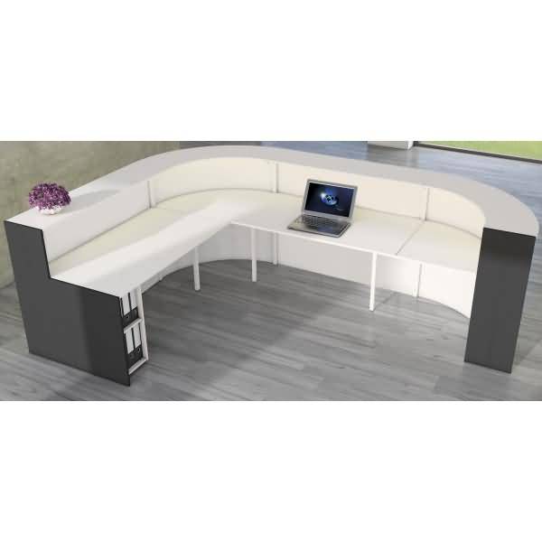 L-Theke Bari Metall/Holz weiß